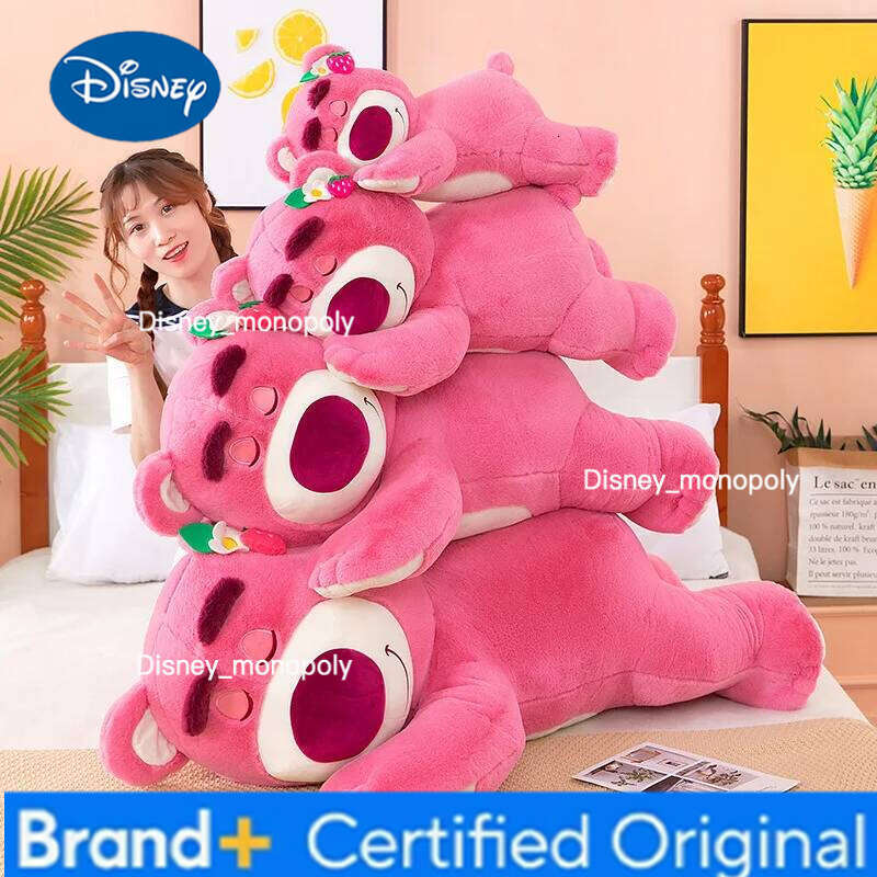 Disney Toy Story Lotso Cute Bear Strawberry Sofa Plush Pillow Stuffed Toys Children Girls Friends Festivals Birthday Gift Plushie H260126