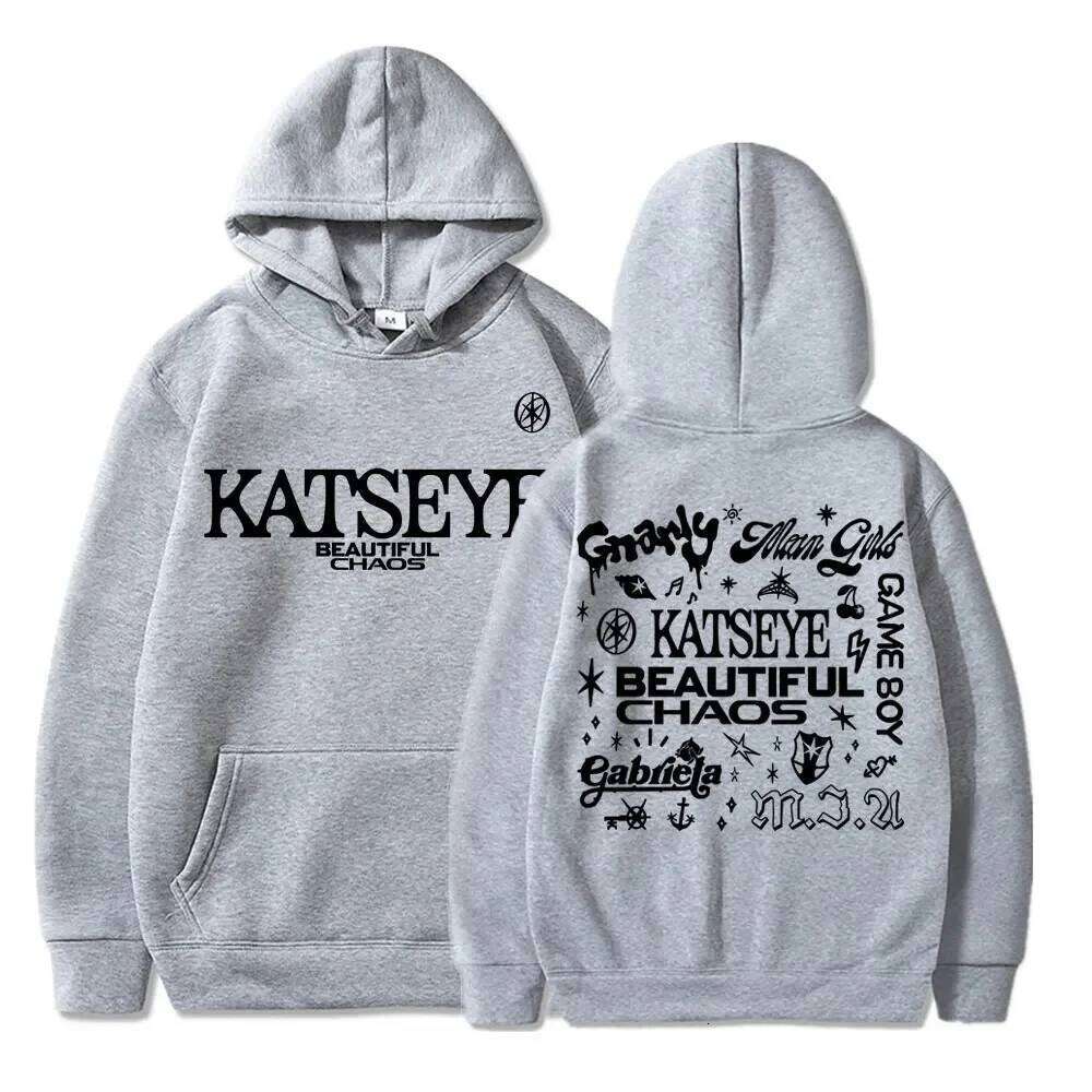 Kpop Katseye Beautiful Chaos Album Tour Hoodies Fashion Retro Harajuku Men Women Sportwear Fleece Oversized Tracksuit Streetwear X260126