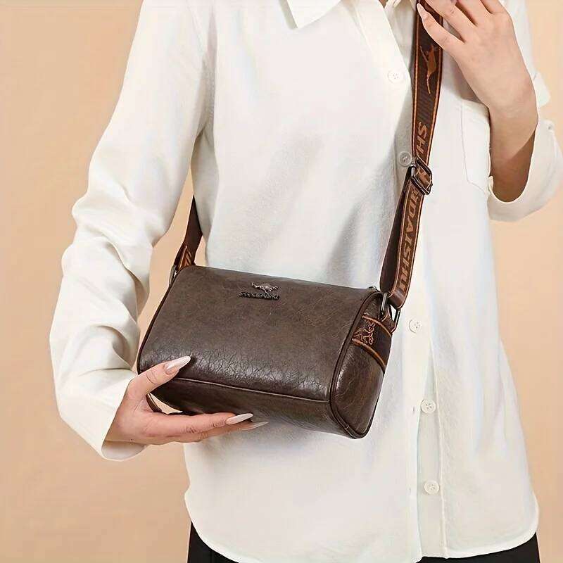 Solid Color Pu Leather Shoulder Messenger Bag, Fashion Versatile Large Capacity Pillow Tote CrossBody Bags for Woman Daily Use XJ260125
