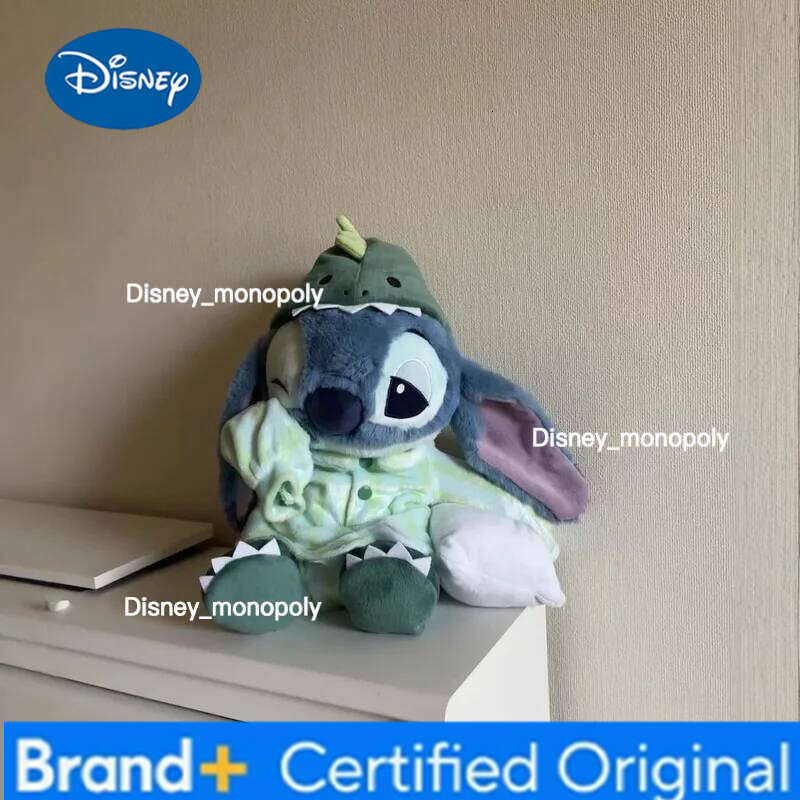 Disney Dinosaur Pajamas Sleepy Stitch Doll Stuffed Plush Desktop Decoration Soft And Comfortable Body Pillow Birthday Gif H260126