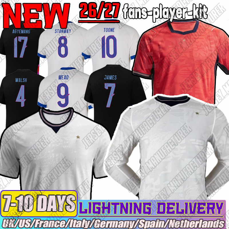 2026 england football shirt BELLINGHAM SAKA RICE 26 27 soccer jersey FODEN ROGERS KANE EZE ANDERSON WHARTON GUEHI JAMES RASHFORD QUANSAH shirt kids kit