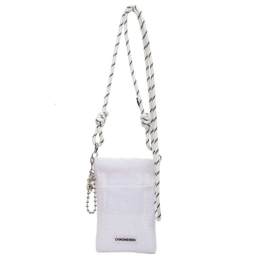 Sweet Korean Nylon Mesh Wallet Solid Color Hollow Shoulder Purse Bags Teenager Crossbody Mobile Phone Bag Outdoor XJ260125