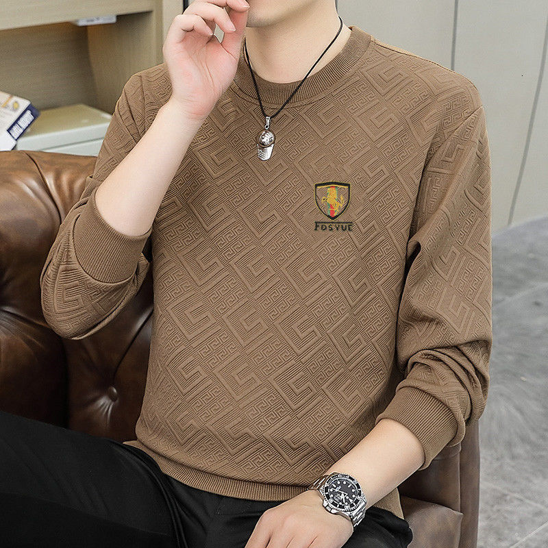 Designer Clothes Source Manufacturer Men's Jacquard Sweatshirt Luxury Long Sleeve Spring And Autumn New Trendy Brand Round Neck High-End Casual S
