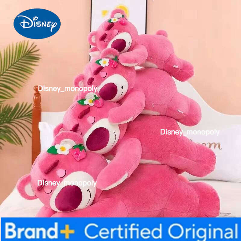 Disney 40/50/70cm Toy Story Lotso Kawaii Bear Strawberry Sofa Plush Pillow Stuffed Toys Children Girls Festivals Birthday Gifts H260126