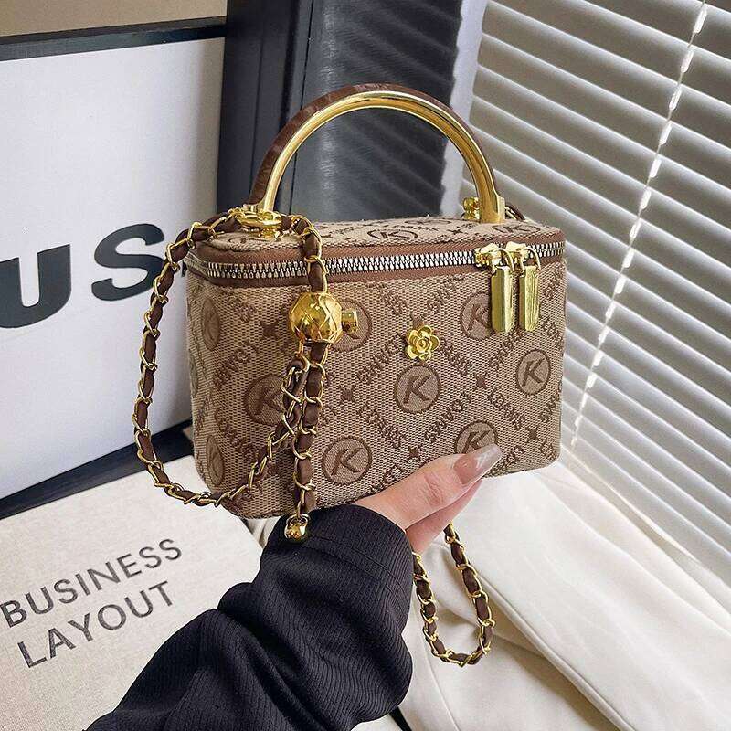 Designer luxury printed fabric women's box chain handbag shoulder crossbody bags bolsos de mujer bag XJ260125