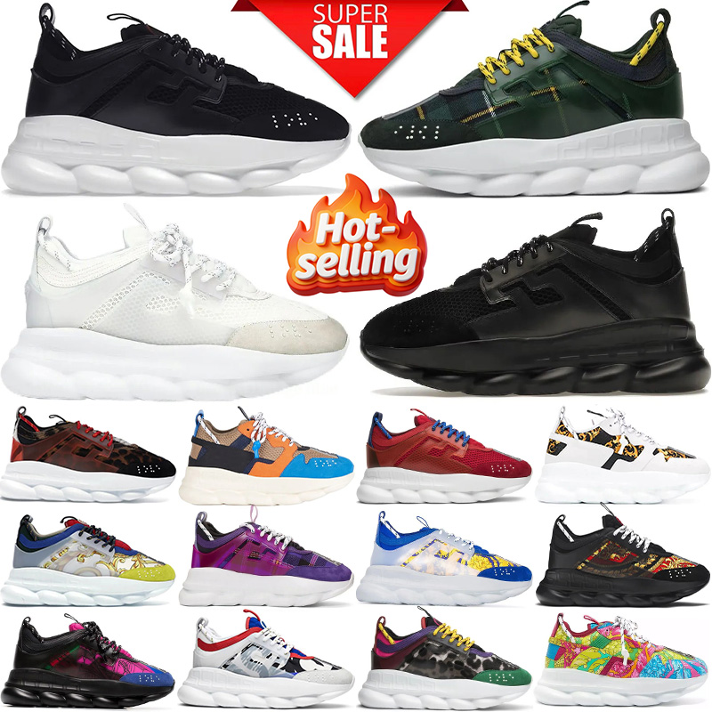 Free shipping designer Chain Reaction casual shoes fashionable color blocked platform sneakers classic print comfortable soft sole running shoes 36-45