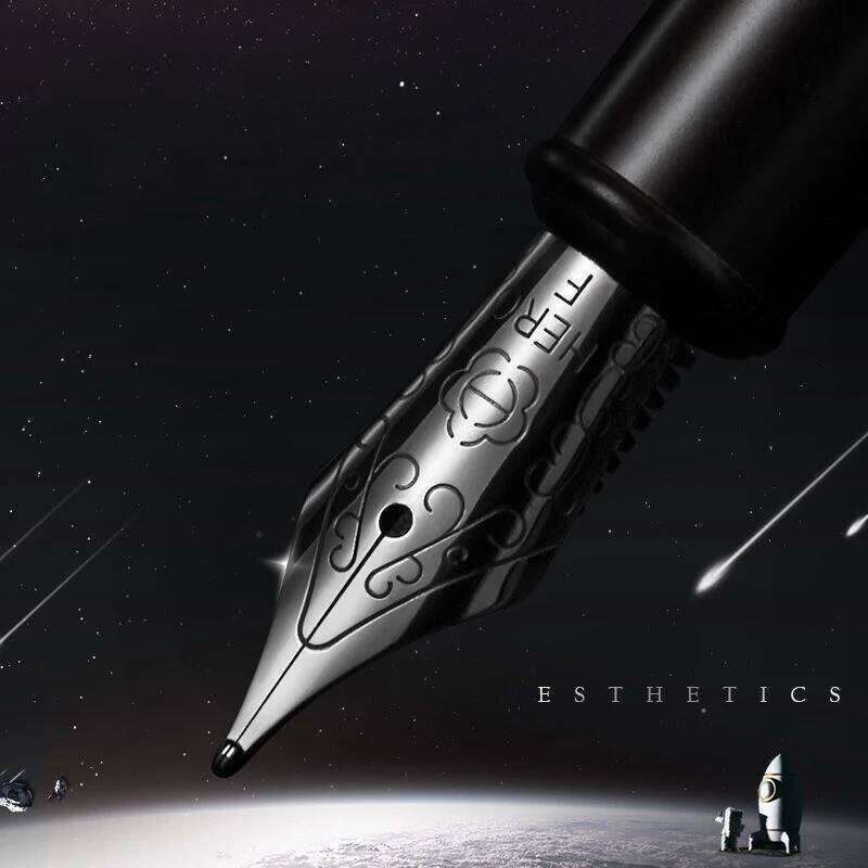 HERO Forest Metal Fountain Titanium Black Series Stationery Calligraphy Excellent Writing Business Office Gift Pen 26Y0126