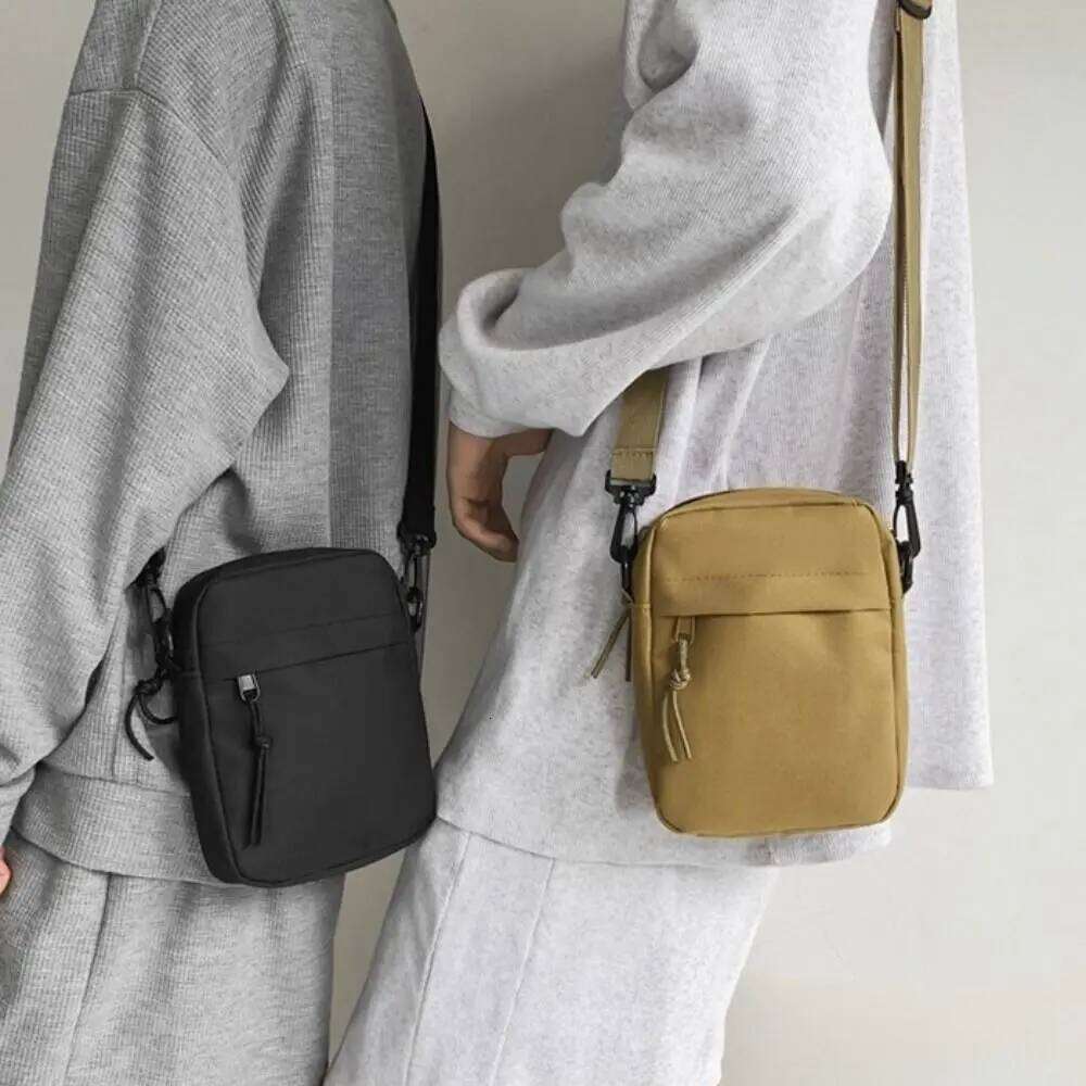 Simple Solid Color Crossbody Canvas Adjustable Shoulder Bag with Zipper Messenger Bags Women XJ260125