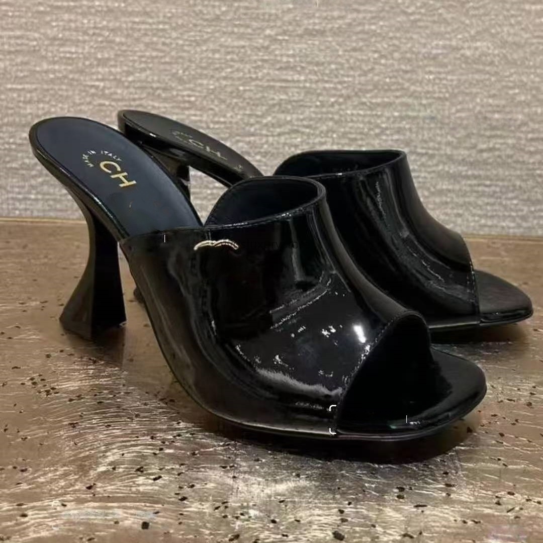 2026 Designer Shoes Spring Autumn New Collection Women's Sandals Thin Heels Genuine Leather Fish-Tail Open-Toe Slippers Anti-Slip Comfortable Sandal 8cm with box