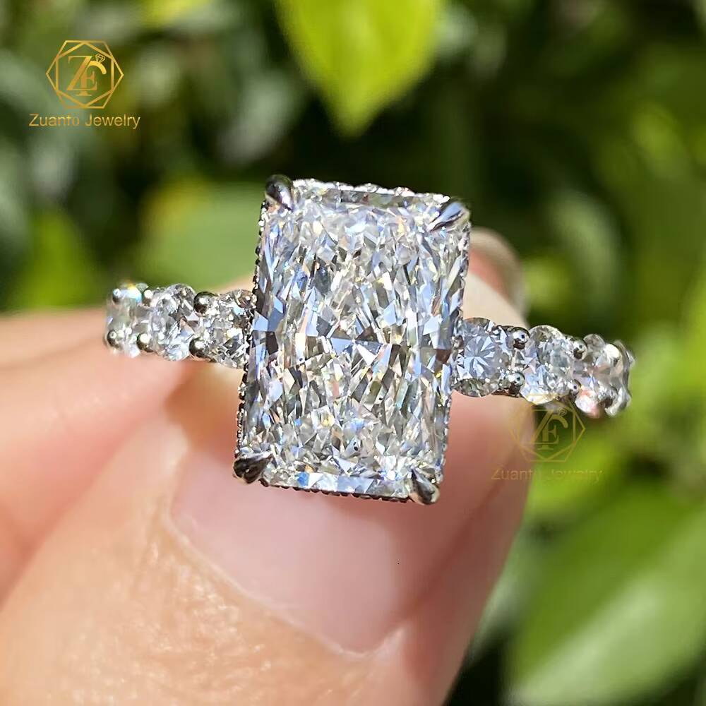 Customized 14K 18K Radiant Cut Wedding Diamond Engagement Rings IGI D VS1 VVS1 VVS2 CVD Lab 1CT 2CT 3CT Jewelry