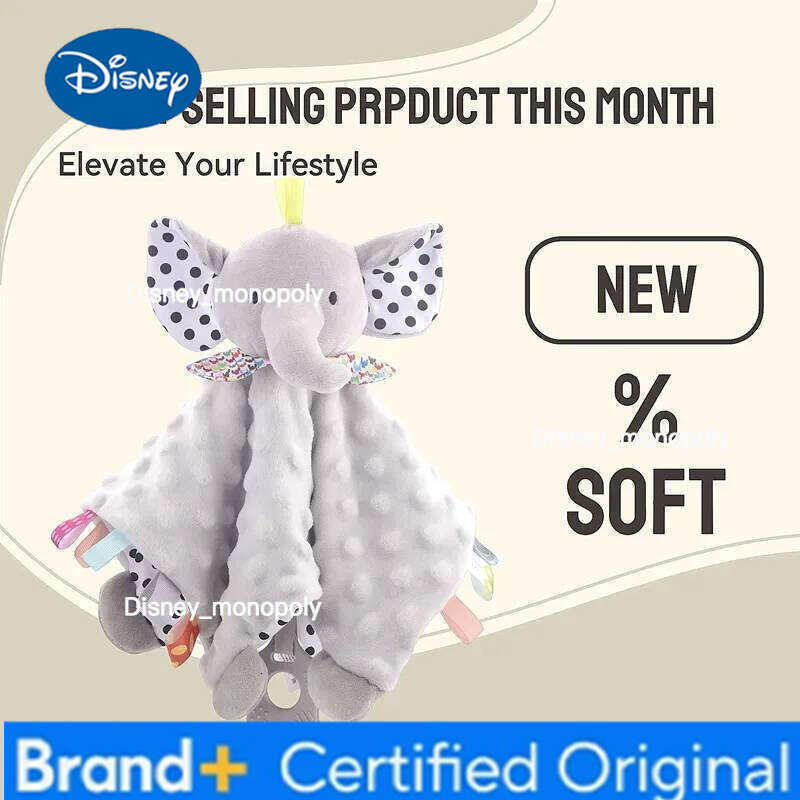Disney Baby Security Soothing Doll Towel with Teether Rattles Soft Blanket Snuggle Toy Stuffed Animal for Babies Newborns Gift H260126