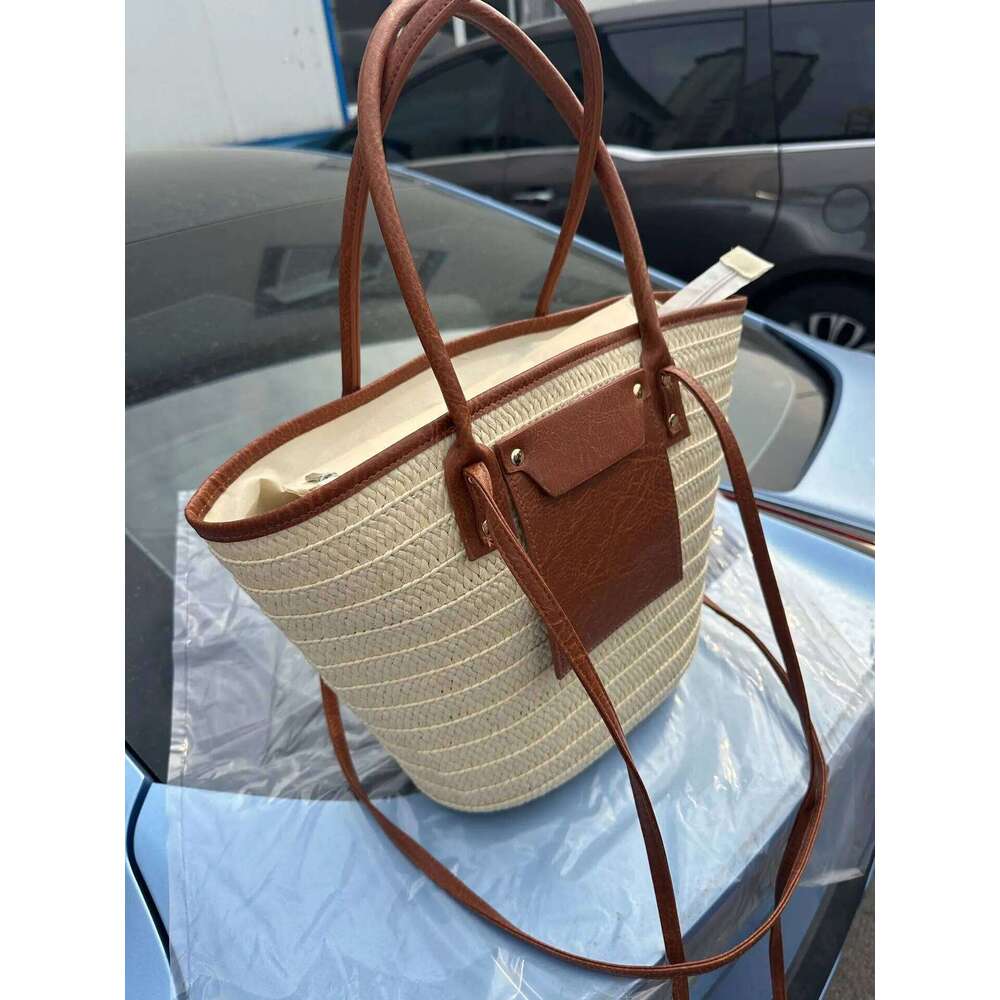 Fashionable New Large Capacity Shoulder Bag, Handwoven Vacation Style Casual Women's Versatile Handbag XJ260125