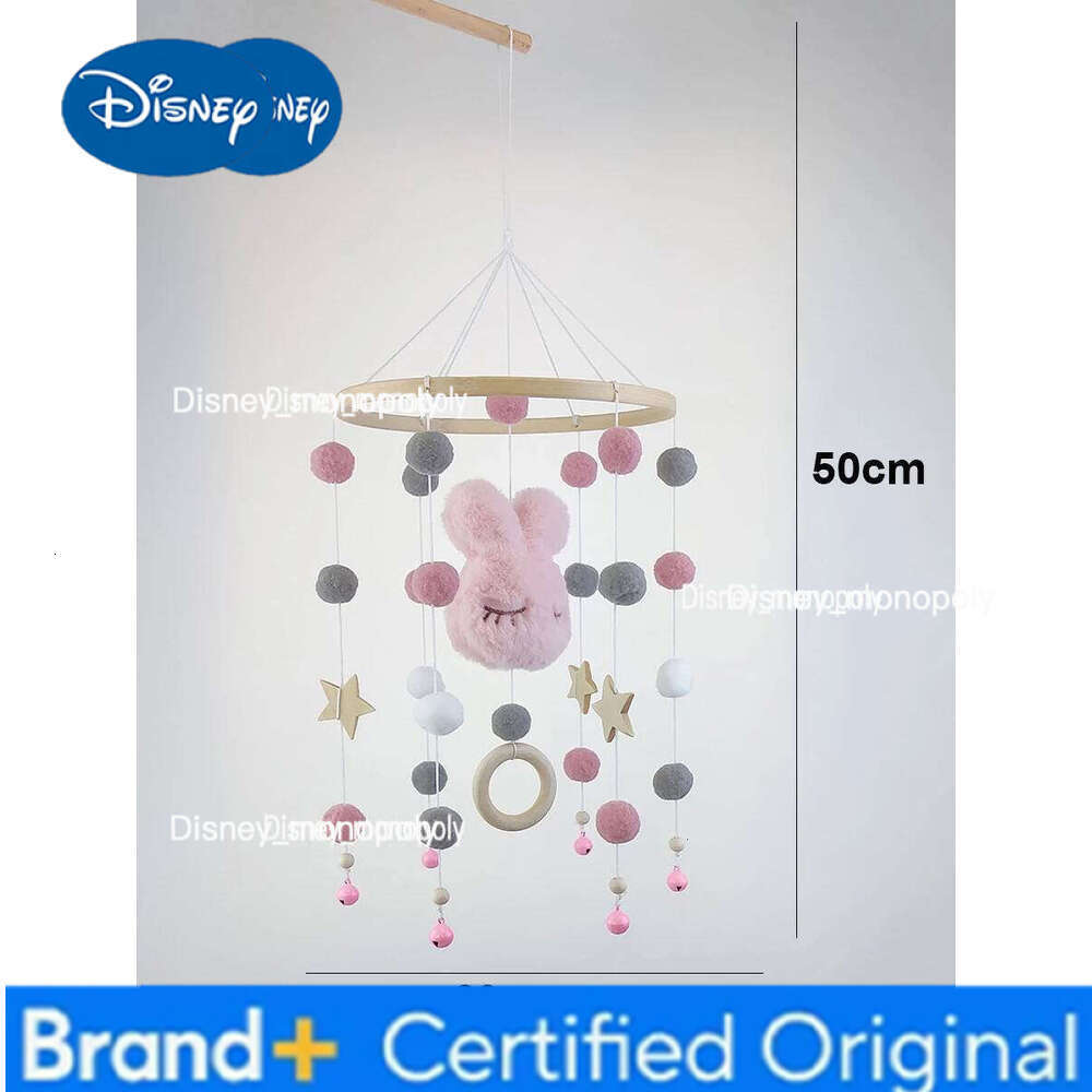Disney Wooden Crib Baby Rattle Soft Felt Cartoon Bear Mobile bracket Newborn Music Box Bed Bell Hanging Bracket Toy H260126