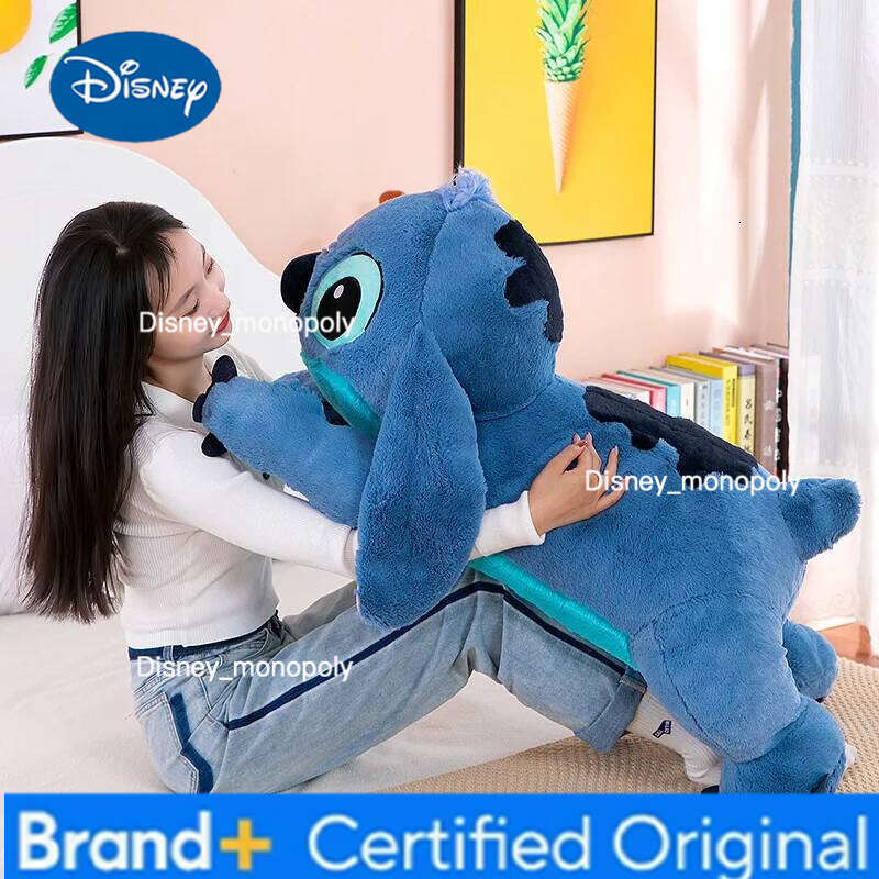 Disney 45/60/80/100cm Lilo Stitch Series Cartoon Kawaii Plush Doll Toys Soft Stuffed Throw Pillow Back Cushion Christmas Gifts H260126