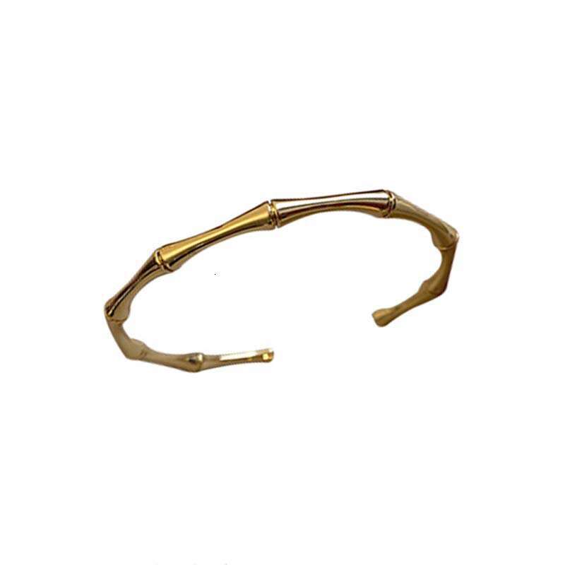 Fashion Simple Open Bamboo Knot Bracelet Gold Plain Circle High-end Non-fading Adjustable