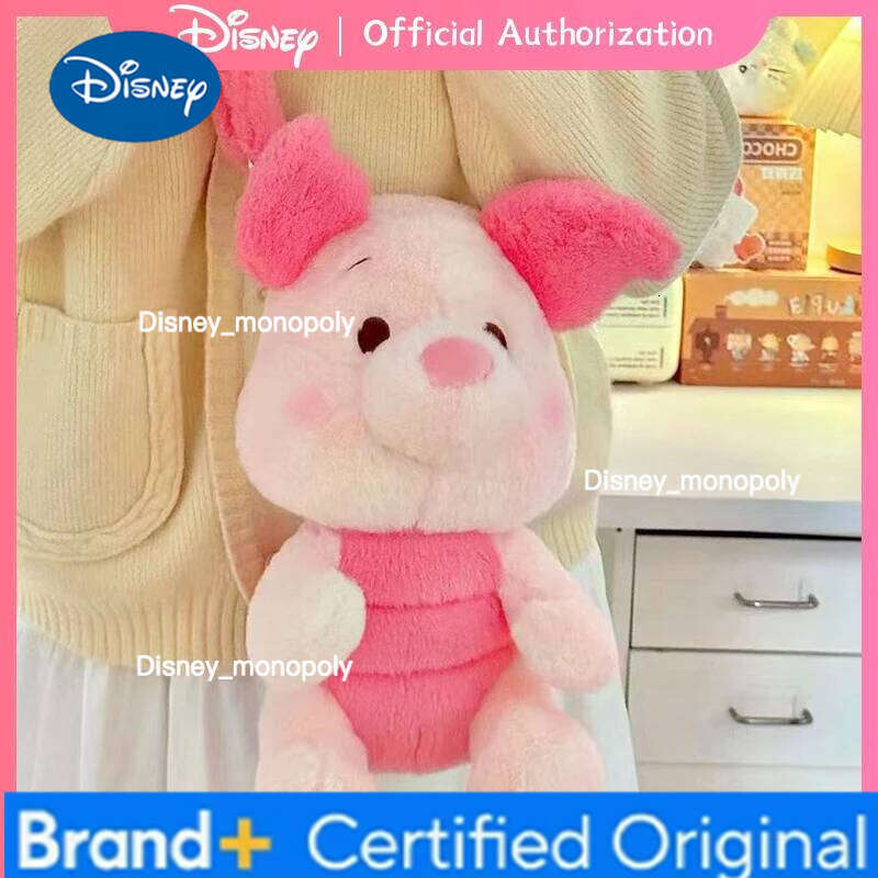Disney 30CM Winnie The Pooh Piglet Plush Toy Bag Knapsack Cute Cartoon Animal Doll Anime Companion Memorable Birthday Gift H260126