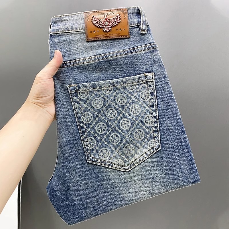 Luxury Brand Designer Clothes 2025 New GBANIE High-End Men's Slim Fit Skinny Jeans European Trend Brand Summer Thin Pants