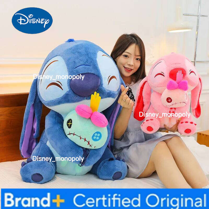 Disney Big Size Lilo & Stitch Doll Scrump Cartoon Pink Angel Plush Toy Cute Anime Soft Stuffed Kawaii Children'S Birthday Gift H260126