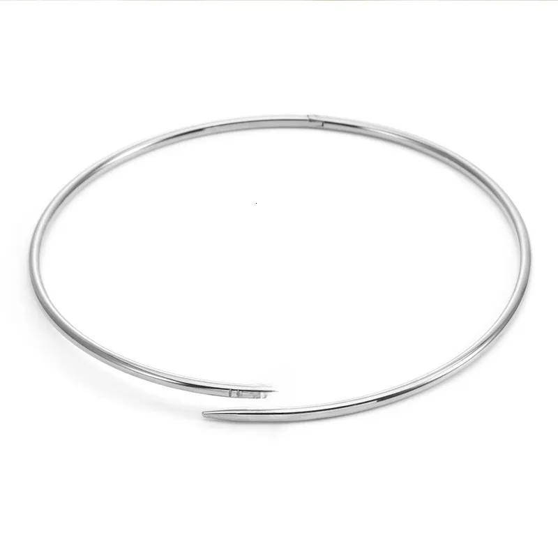 European And American Designer Nail Necklace Collar Creative Diamond Necklace For Men And Women Hip Hop Exaggerated Crystal Necklace Accessory Wedding Gift