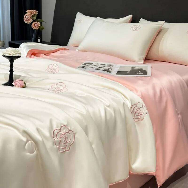 2025 New Ice Silk Xia Liang Bed Four-piece Light Luxury Premium Single Sheet Summer Quilt Kit Y260124