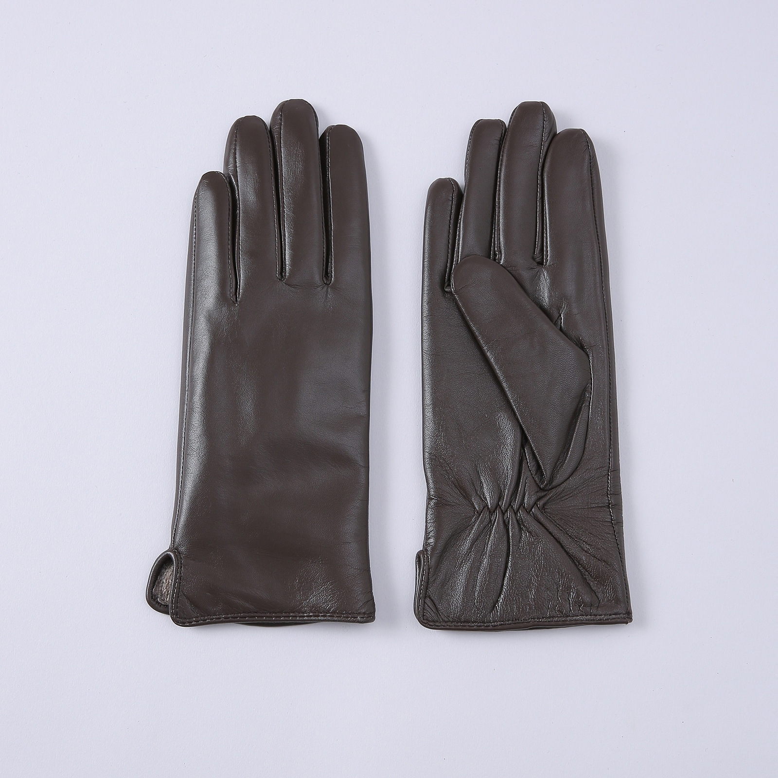 Ladies Sheepskin Gloves Classic Solid Color Versatile Leather Spring Knit Lining Cycling Driving Gloves Autumn 241212