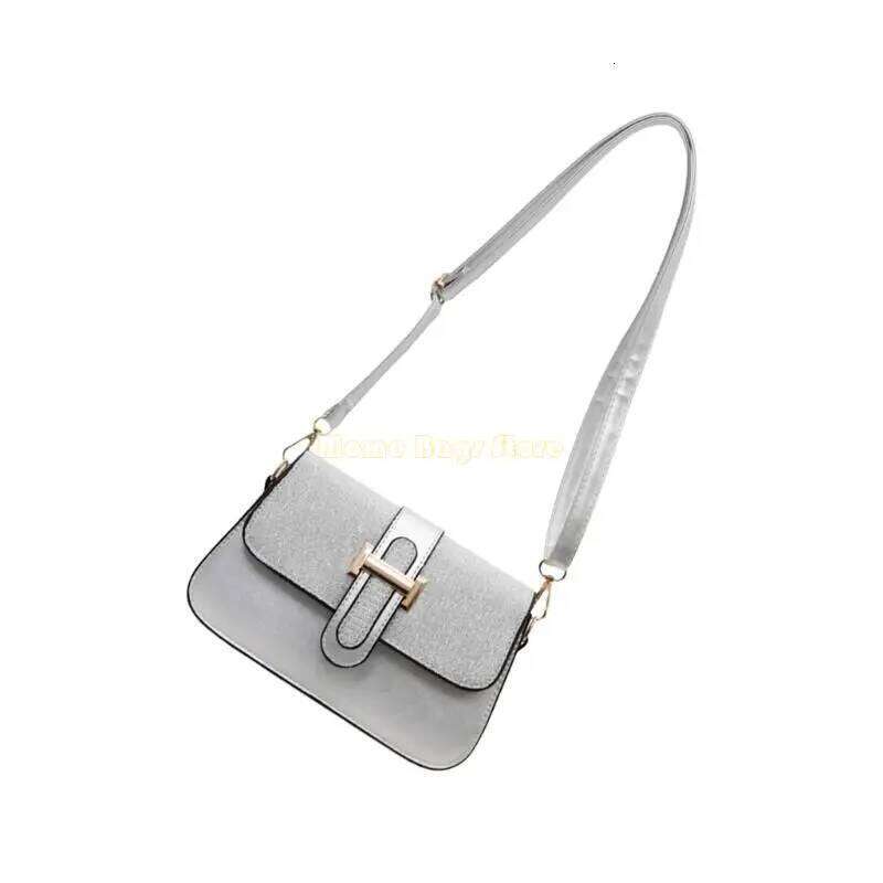 X90D Women Lovely Shoulder Simple Small Square Sequins Crossbody PU Leather Dating Trendy Bag XJ260125