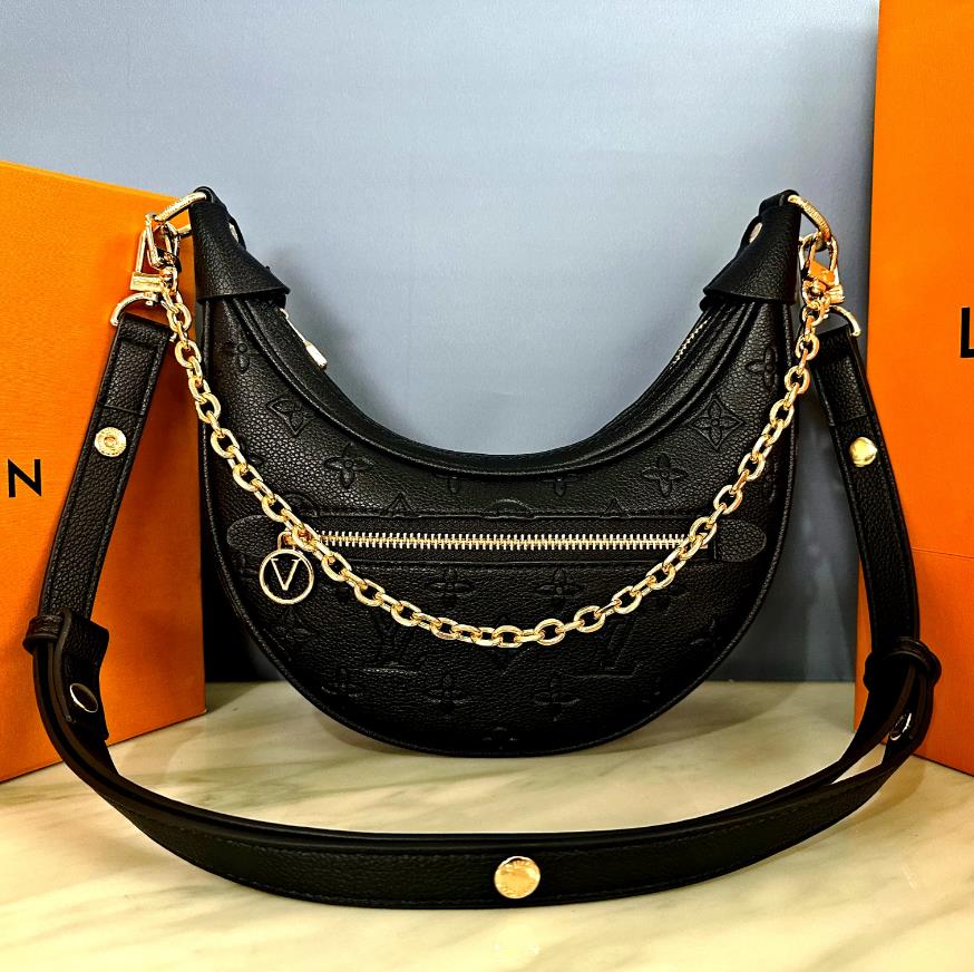 2026 Luxury Designer Loop Hobo Shoulder Bag Women Leather Handbag Vintage Crossbody Half-moon Croissant Bags Sleek Design Satchel Wallet Purses