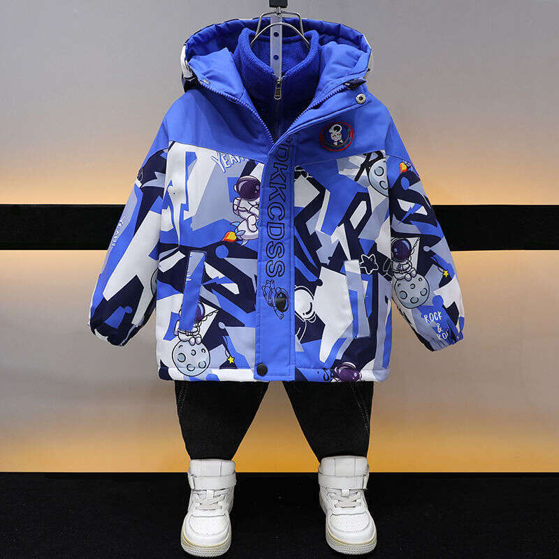 Disney Children's boys' waterproof and stylish fleece jacket for autumn and winter, thick three-in-one coat, 2025 new style, suitable for yo