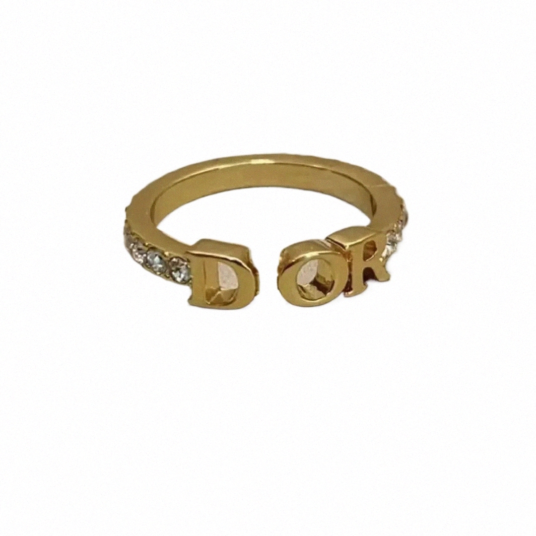 gold Color Luxury Designer Ring Single Row Drill Classic Ring Titanium Steel Thin Fashion Rings For Women Christmas C9pm#