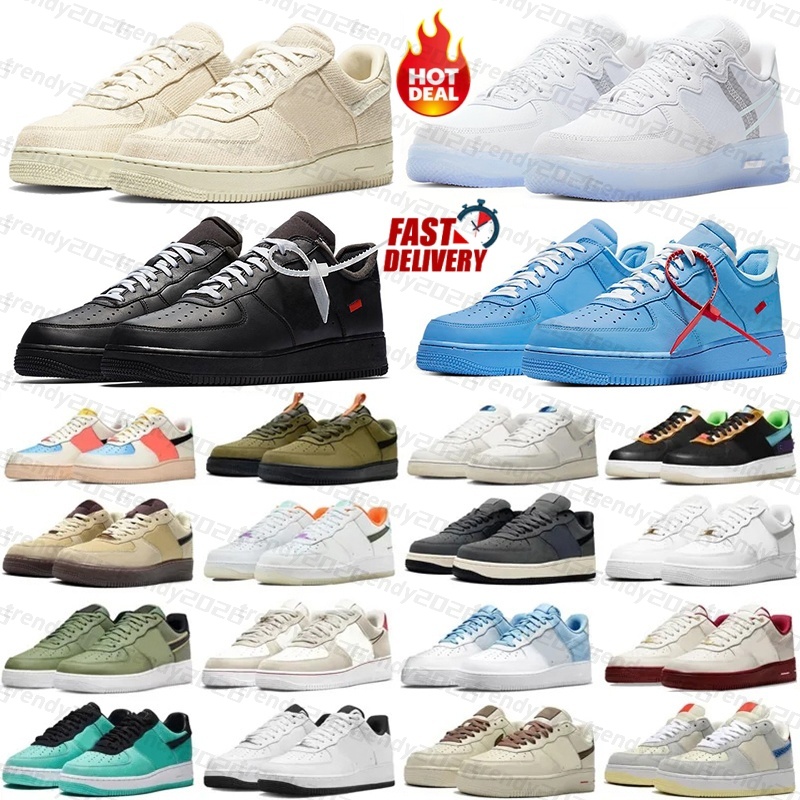 2026 Designer One af1s Running Shoes Sneakers Men Women Classic 1 Triple White Black Mens Womens Traienrs Outdoor Sports Runners 1s forc Casual Shoes size 36-45