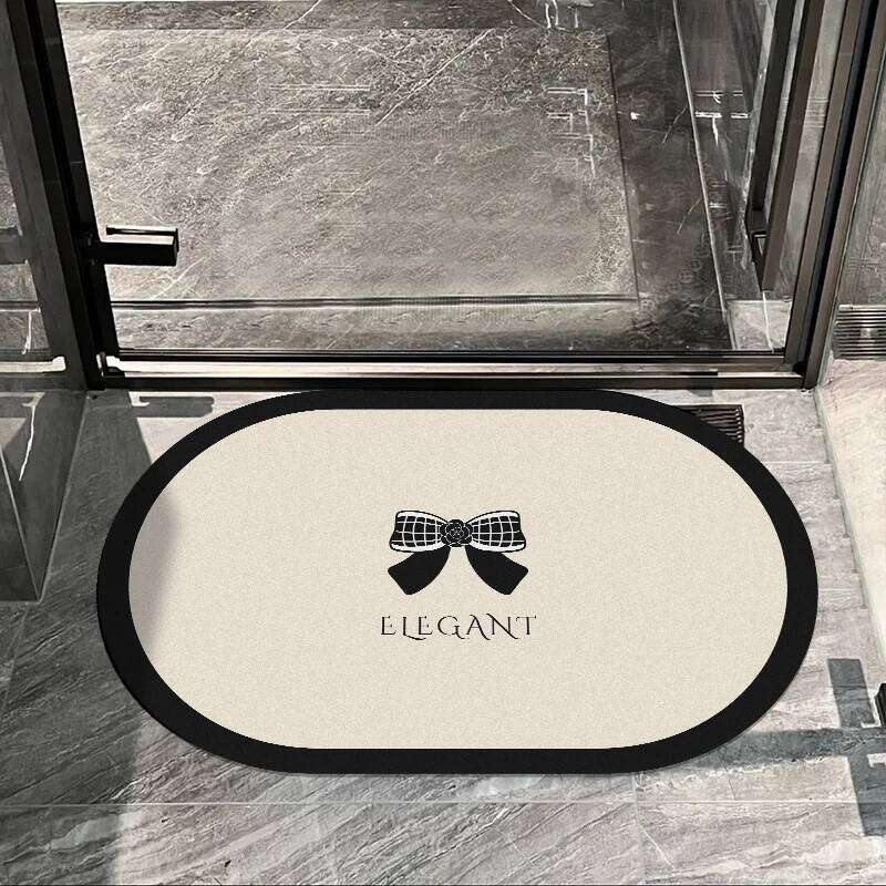 Floor Mat Camellia Style Diatom Mud Bathroom Absorbent Toilet Entrance Advanced Non Slip Quick Dry Wear Resistant Carpet Home Decor