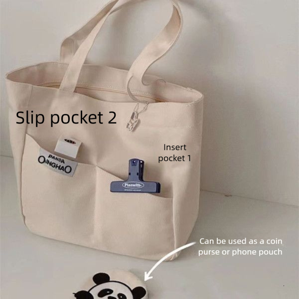 Cross-Border New Panda Large Capacity Simple Fashion Trendy Shoulder Urban Open Outdoor Commuting Canvas Bag