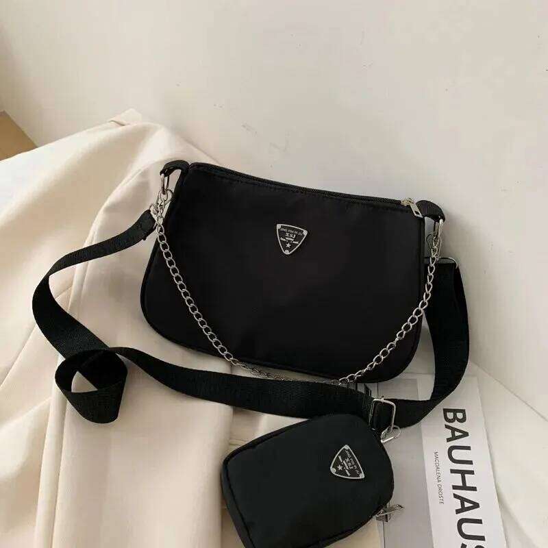 Fashionable Minimalist Nylon for Women Portable Casual Underarm Students Crossbody Bag XJ260125