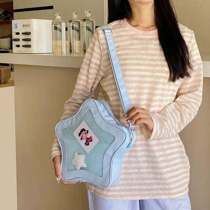 Fashion New bag Korean-style Niche Five-pointed Star Crossbody Large-capacity Transparent Shoulder Cute Exquisite Bag XJ260125