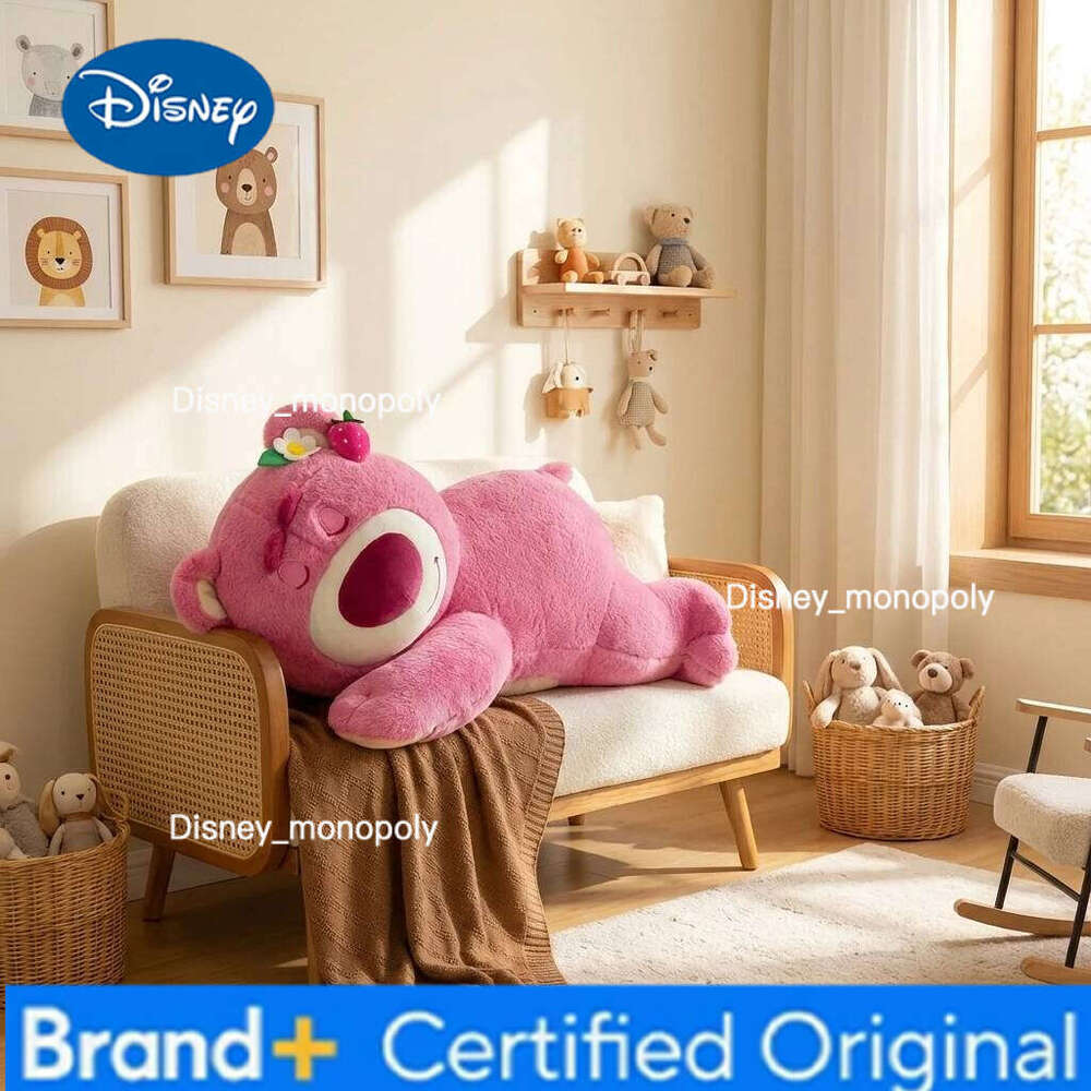 Disney Large Lotso Plush Toy Big Size Pink Long Pillow for Girls Bed Cuddly Sleep Companion Valentine's Day Gift Stuffed H260126