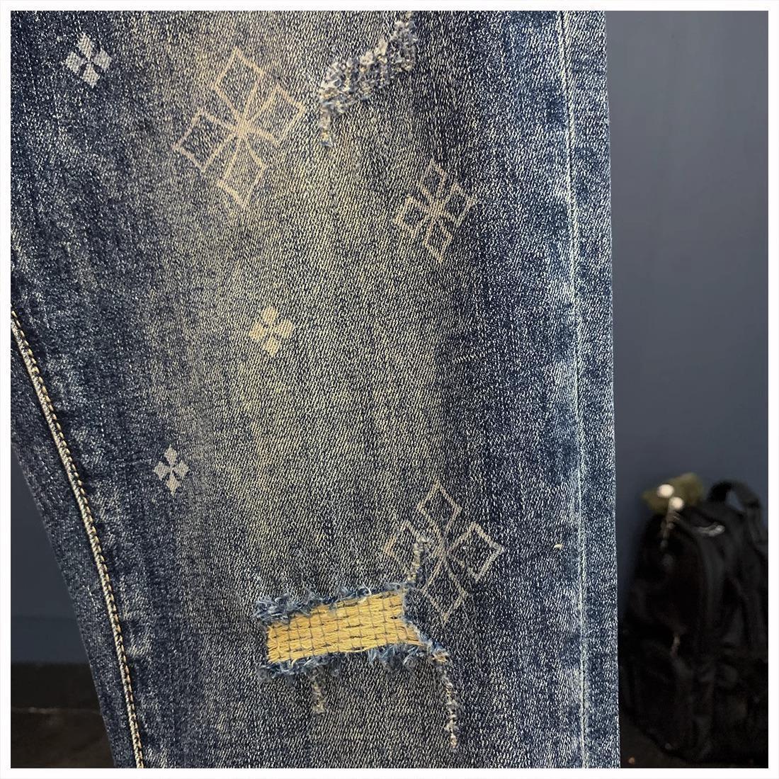 Luxury Brand Designer Men's Clothing 2026 New Item Men's Jeans Spring/summer Tight Fit Slim Fit Version Tight Jeans High-end Elastic Blue Pr