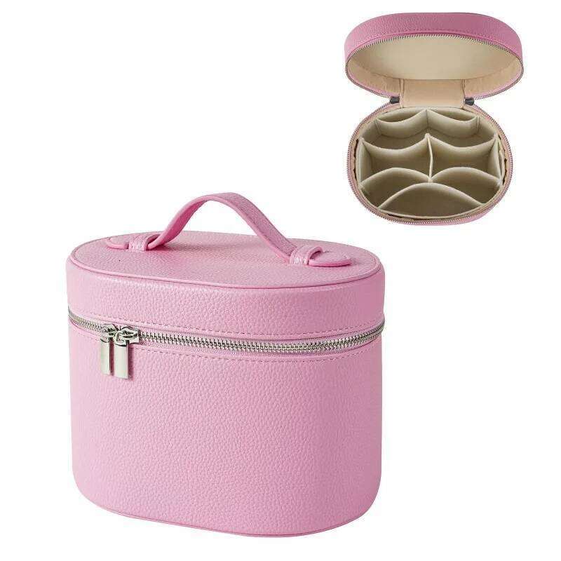 Large-capacity PU leather case internal storage box, customizable with names and letters, travel portable makeup bag