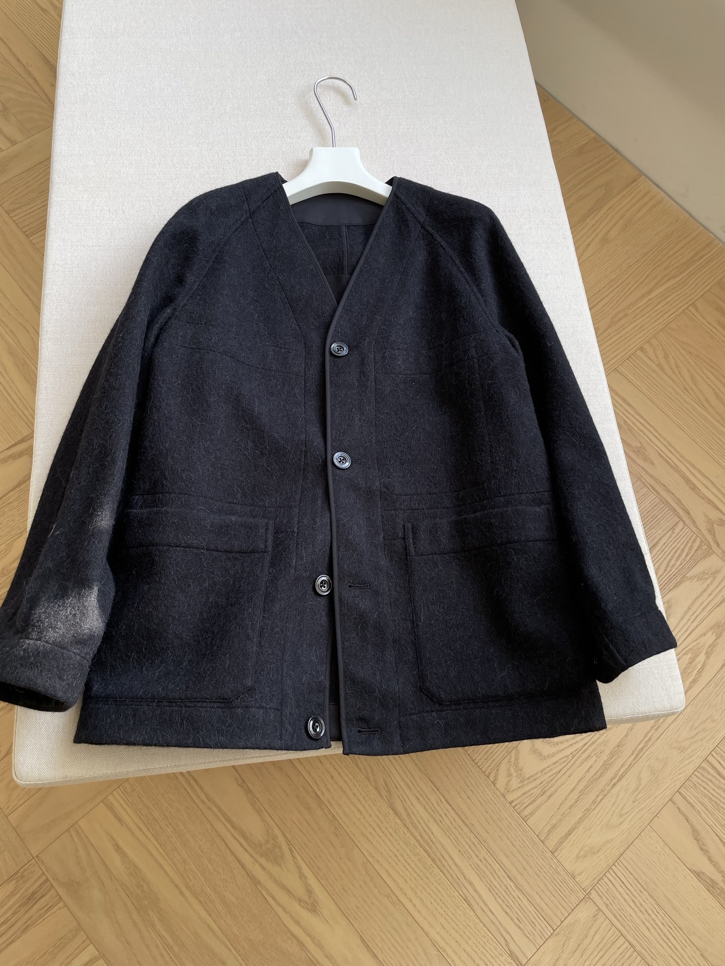 26 new alpaca wool double-sided woolen V-neck jacket