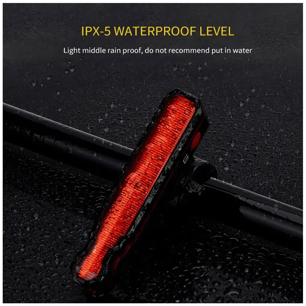 Bike Rear Light Laser Line Warning Lamp Waterproof Seatpost LED Light USB Rechargeable Road Bicycle Taillight 260121