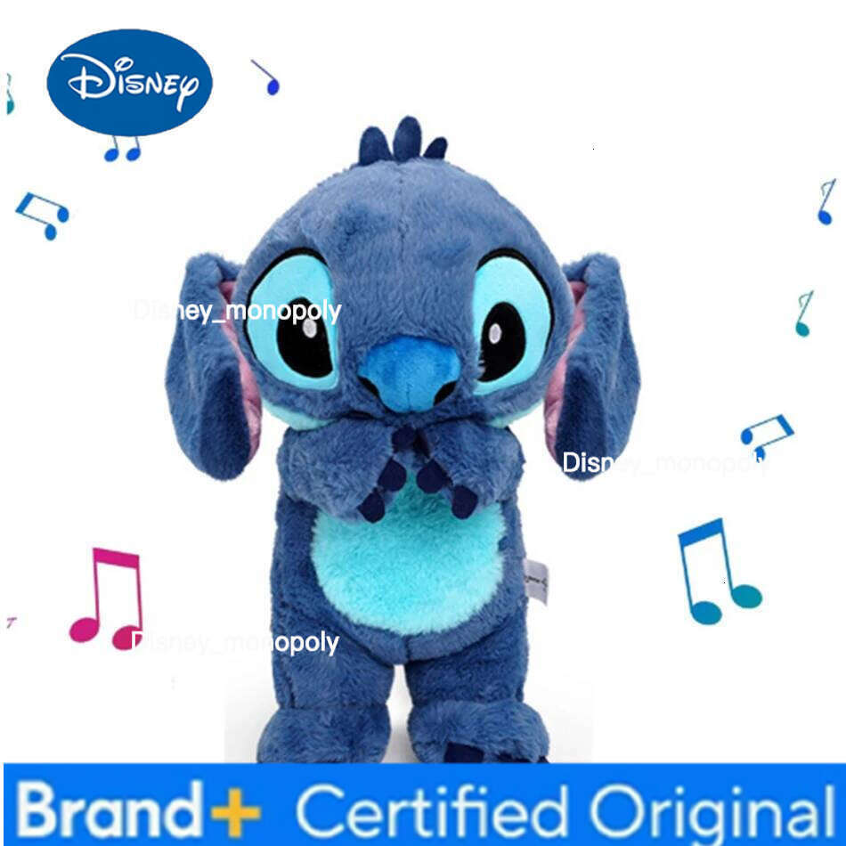 Disney Pink/Blue Stitch Plush Doll - Breathing Light & Music, Cute Anime Soothe Toy for Babies/Kids, Ideal Christmas/Birthday Gift H260126