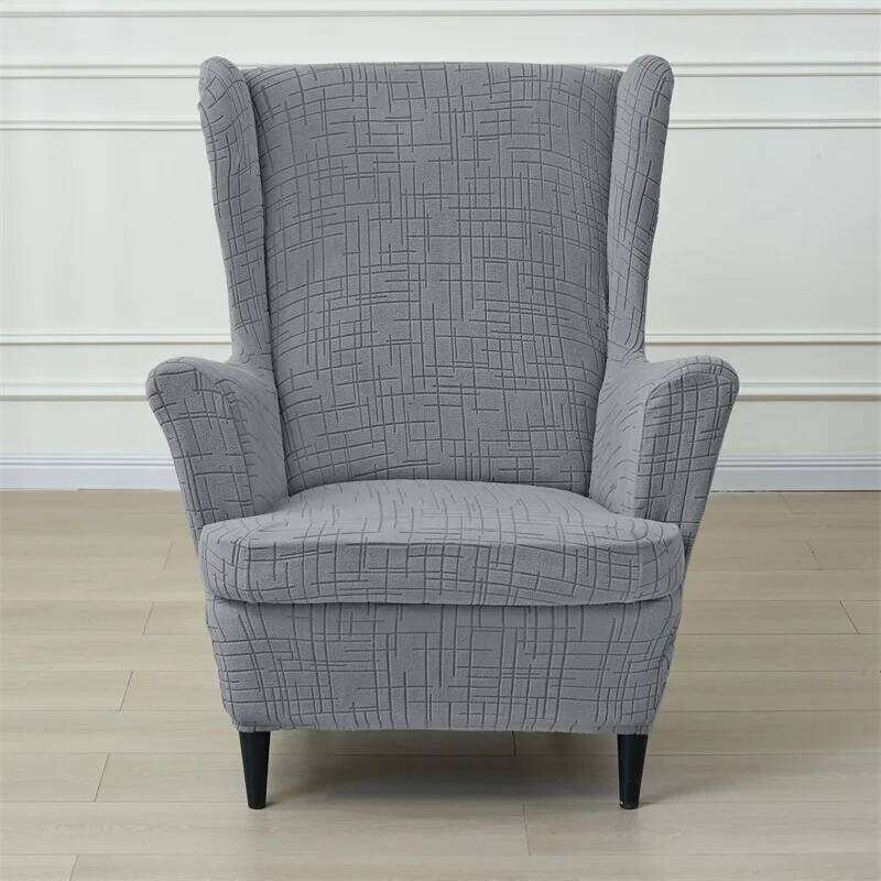 1 Set Jacquard Wing Spandex Wingback Chair Sofa Covers Armchair Slipcover with Seat Cushion Cover Home Decor 26L0126