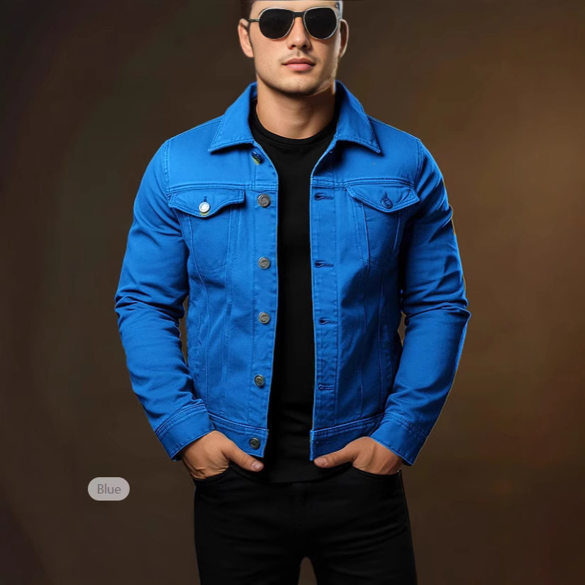 Mens Jacket Casual Windproof Daily Turndown Collar Button Autumn Winter Fashion Solid Color Street Long Sleeve Jacket Coat 241224