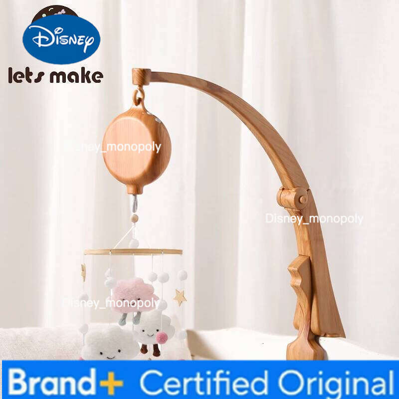 Disney Let's Make Baby Imitation Wooden Hanging Rattles Hanger Kid Crib Mobile Bed Bell Toy Plastic Bracket H260126