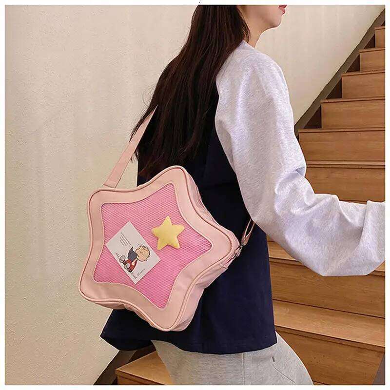 Fashion New bag Korean-style Niche Five-pointed Star Crossbody Large-capacity Transparent Shoulder Cute Exquisite Bag XJ260125