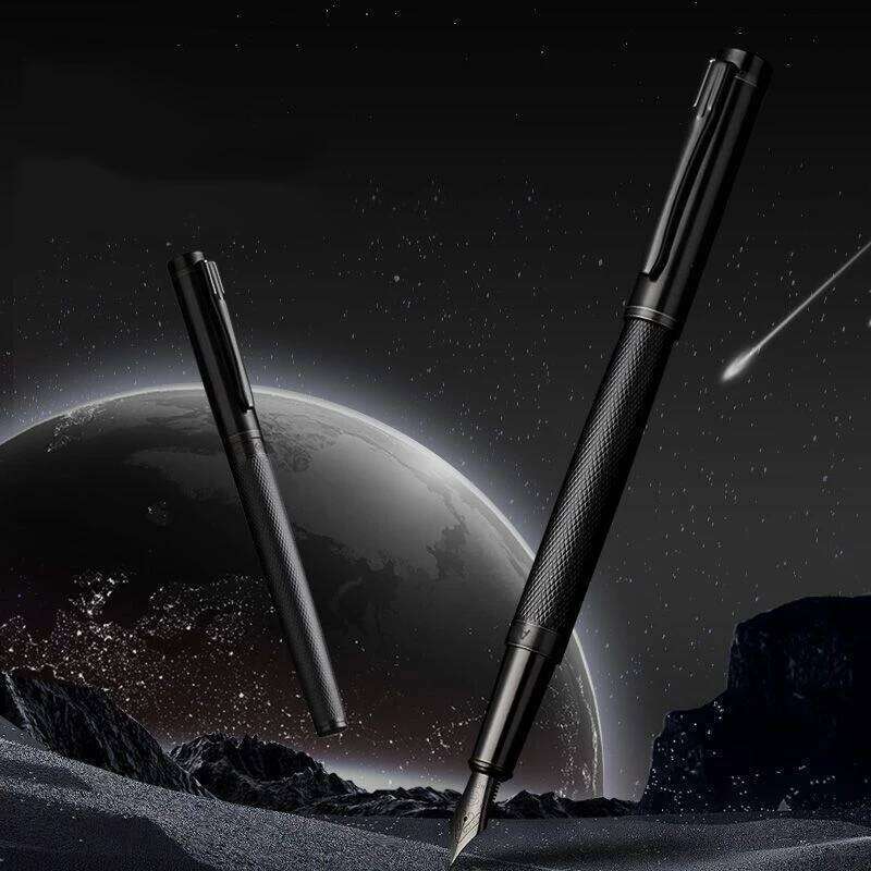 HERO Forest Metal Fountain Titanium Black Series Stationery Calligraphy Excellent Writing Business Office Gift Pen 26Y0126