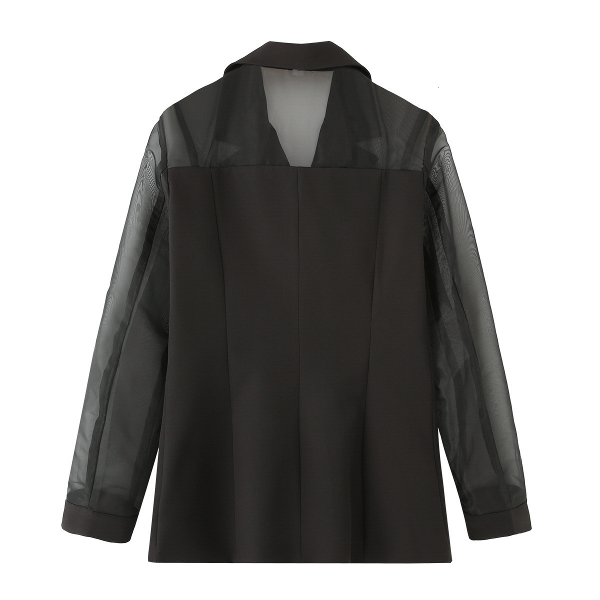 Men Blazer Mesh Patchwork See Through Streetwear Double Breasted Lapel Long Sleeve Outerwear Fashion Men Casual Suits INCERUN 240827