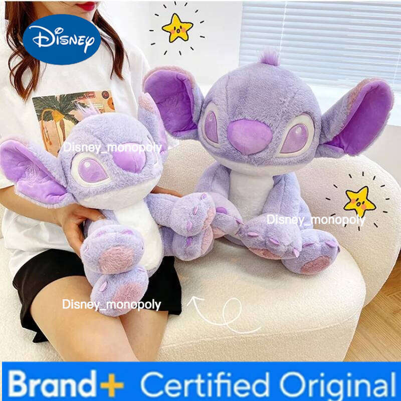 Disney Cartoon Purple Stitch Star Baby Kawaii Plush Toy Girl's Birthday Doll Girlfriend Valentine's Day Gift 25cm/30cm/45cm H260126