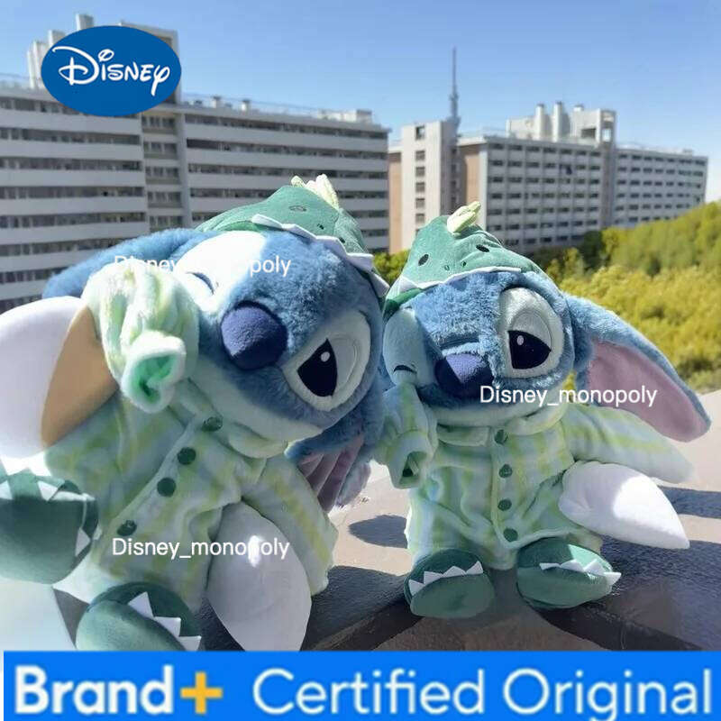 Disney Dinosaur Pajamas Sleepy Stitch Doll Stuffed Plush Desktop Decoration Soft And Comfortable Body Pillow Birthday Gif H260126