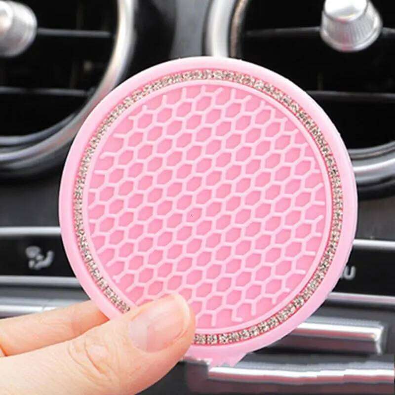 2PCS Anti Slip Cup Coasters,Universal Vehicle Holder Insert, Best Gift Car Bling Accessories for Women