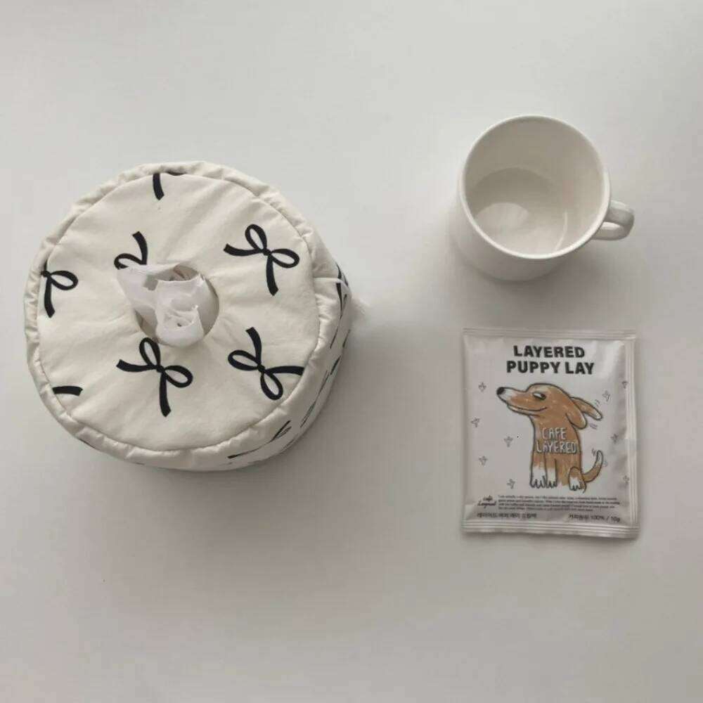 Bowknot Table Decor Storage Napkin Box Space-saving Roll Paper Tissue Case Holder Home